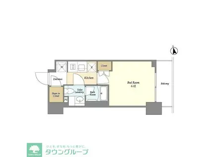 オーキッドレジデンス品川中延(1K/12階)の間取り写真