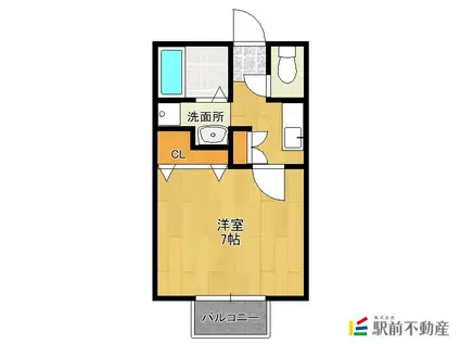 フィオーレヒノクマ(1K/2階)の間取り写真