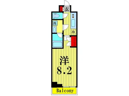ブライズ北綾瀬(1K/7階)の間取り写真