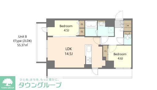 S-RESIDENCE高島平ASOLEA(2LDK/4階)の間取り写真