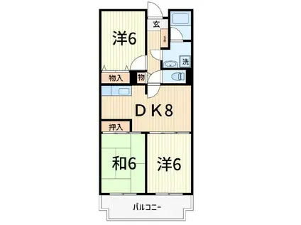 ルミエール新宿(3DK/3階)の間取り写真