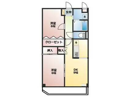 クレッセ(2DK/2階)の間取り写真