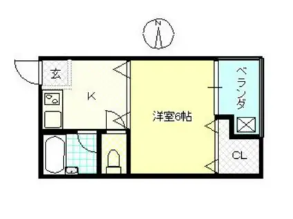 アーク八木(1K/2階)の間取り写真