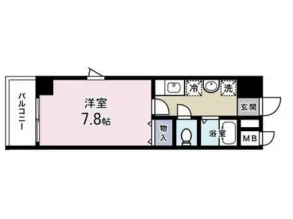 ジョイ北方(1K/3階)の間取り写真