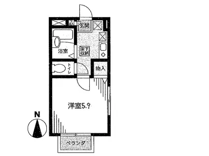 アンジェロ(1K/2階)の間取り写真