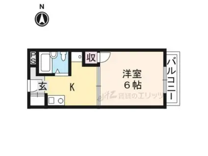 タイガーマンション(1K/3階)の間取り写真