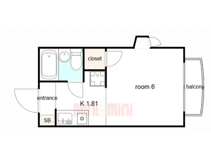 サンクラッソ阪急六甲駅前ウエスト(1K/1階)の間取り写真