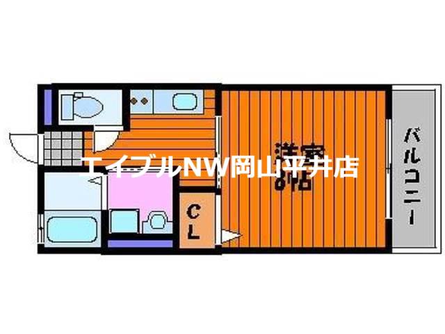 KENBI(1K/1階)の間取り写真