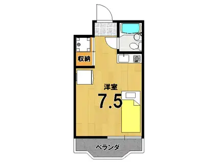 ヴィラマツシゲ(ワンルーム/5階)の間取り写真