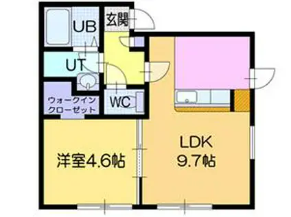 エルヴェールVI(1LDK/1階)の間取り写真