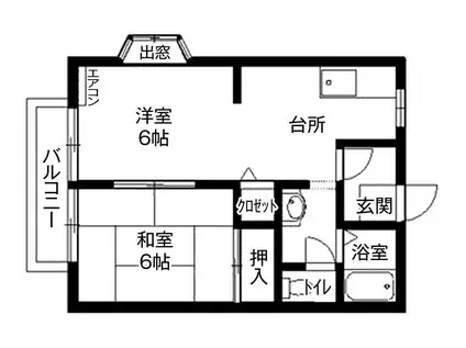 ビバリー大館 ありがとう(1LDK/1階)の間取り写真