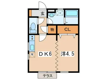 クラリス・コム(1DK/1階)の間取り写真