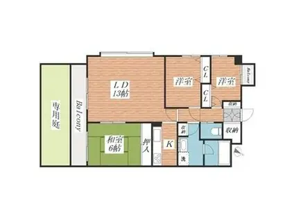 ベルトピア西明石Ⅲ(3LDK/3階)の間取り写真