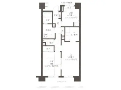 ハイランド磯子ワン(2LDK/10階)の間取り写真