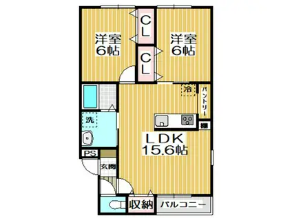 Mハイツ高砂18(2LDK/3階)の間取り写真