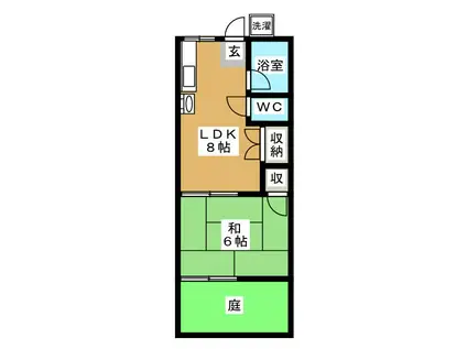 池上カオルハウス(1LDK/1階)の間取り写真