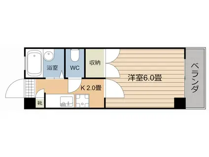 エントピア鴨池第11(1K/3階)の間取り写真