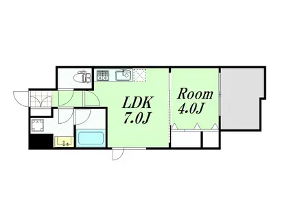 スプランディッド三国II(1DK/2階)の間取り写真