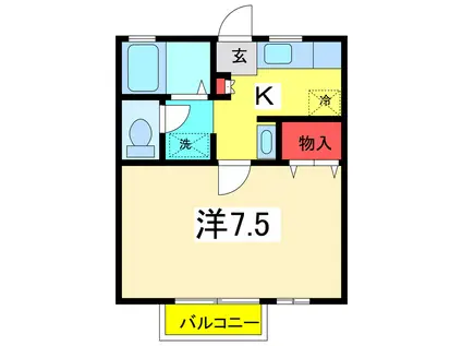 カレント白山(1K/1階)の間取り写真
