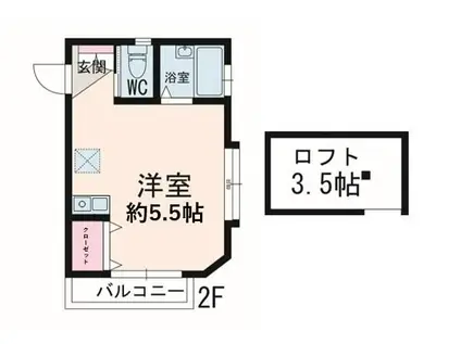 GOHN HOUSE(ワンルーム/2階)の間取り写真