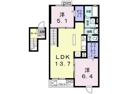 フレッシュリー(2LDK/4階)の間取り写真