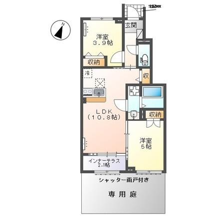 ソラーナ(2LDK/1階)の間取り写真