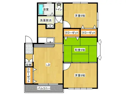 カーサベル参番館(3DK/2階)の間取り写真