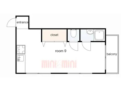 フォーシーズンズ旗塚(ワンルーム/1階)の間取り写真