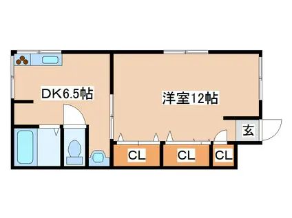 メゾンコンフォート(1DK/1階)の間取り写真
