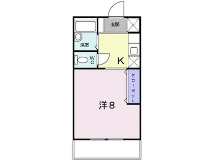 メゾン・プライム(1K/2階)の間取り写真