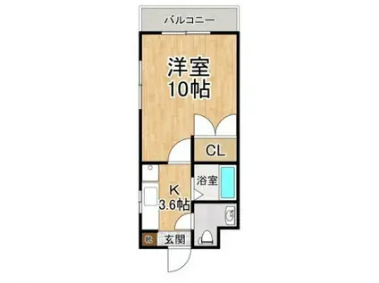ハーバルフラット(1K/3階)の間取り写真