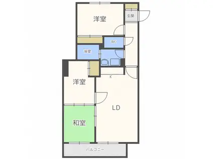 レジデンス月寒(3LDK/2階)の間取り写真