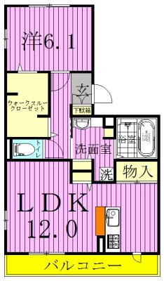 パーク根郷(1LDK/3階)の間取り写真