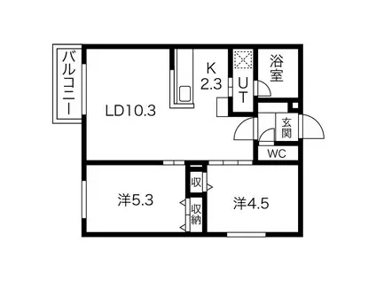 JYUNAII(2LDK/2階)の間取り写真