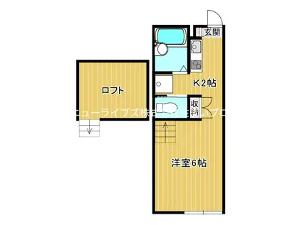 ソレイユ常盤(1K/2階)の間取り写真