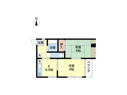 ピュア大町(2K/3階)の間取り写真