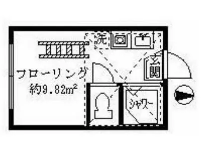 フェリスクォーツ(ワンルーム/2階)の間取り写真