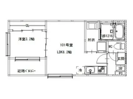 お花茶屋一丁目 DESIGNERS DIIRA(1LDK/1階)の間取り写真