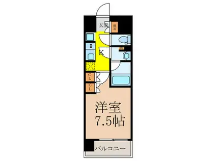 COMFORIA LIV SHIN OSAKA Q(1K/3階)の間取り写真