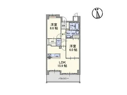 グランマスト伊島(2LDK/5階)の間取り写真