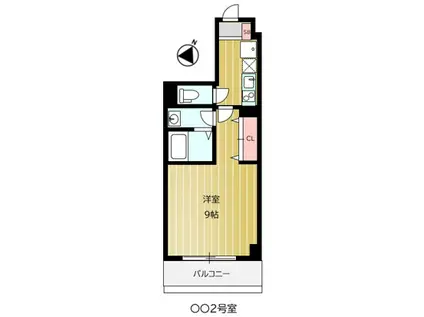 ラナート北小金(1K/5階)の間取り写真