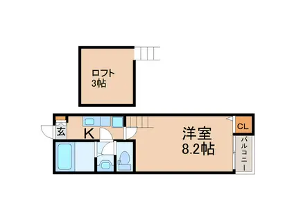 クレアフォーチュン清水沼(1K/1階)の間取り写真