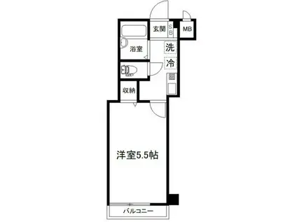 サンフラワーII(1K/2階)の間取り写真