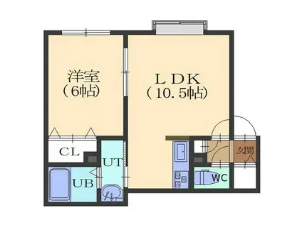 PRESSO MAREプレッソマーレ(1LDK/2階)の間取り写真