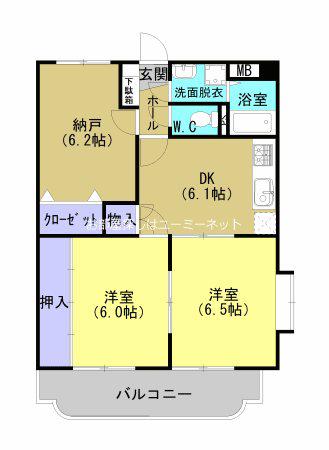 エクセル藤山(3DK/1階)の間取り写真