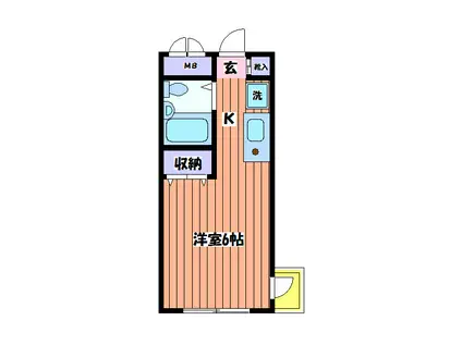 笠井ビル(1K/3階)の間取り写真