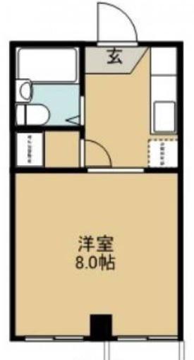 南台コーポ(ワンルーム/3階)の間取り写真