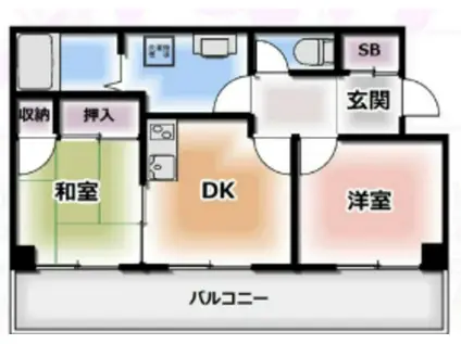 EIGHT BLDGNISHIHACHIII(2DK/6階)の間取り写真