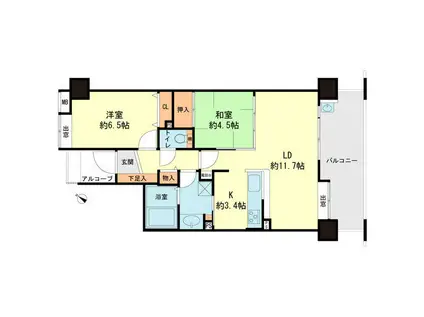 モントーレ竹下ステーションタワー302(2LDK/3階)の間取り写真