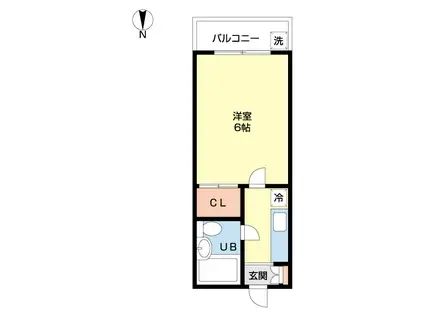 第十五安藤ハイツ(1K/2階)の間取り写真